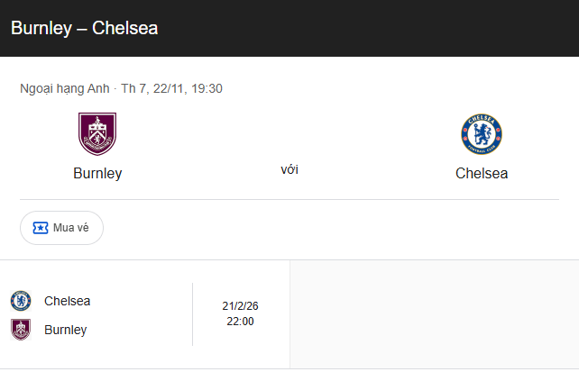 Nhận định trước trận Burnley vs Chelsea – 19h30 ngày 22/11/2025
